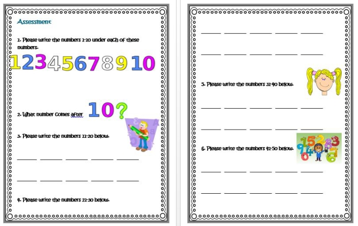 Kindergarten Counting -Number Line - Curious Little Classrom